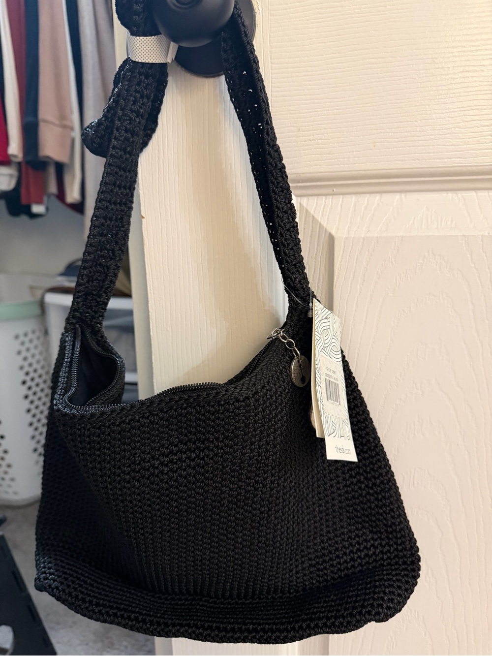 The Sak Black Knit Crossbody Bag